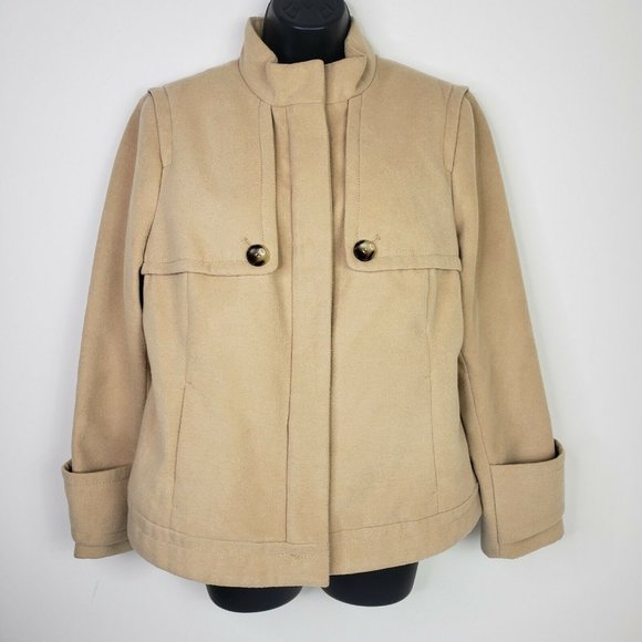 Chico's Brown Jacket Full Zip Pockets Large - Picture 1 of 12